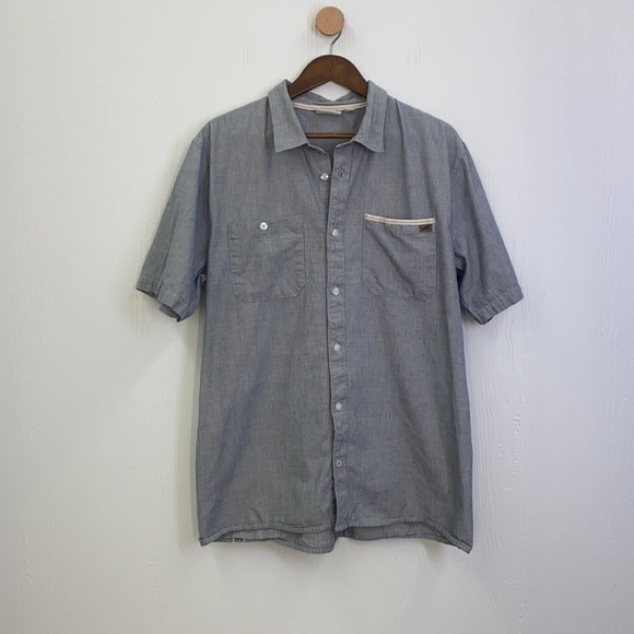 Vans - White & Navy Button Up Short Sleeve Shirt Size XL - Picture 7 of 13